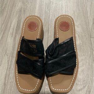 Chloe Black and Tan Women's Sandals